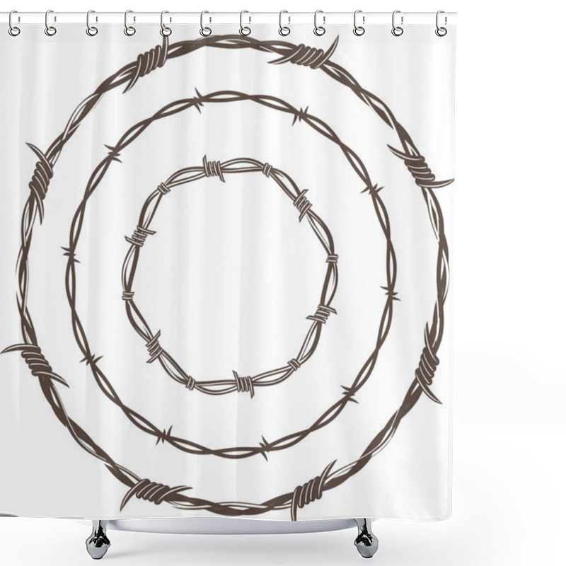 Personality  Barbed Wire Rings Shower Curtains