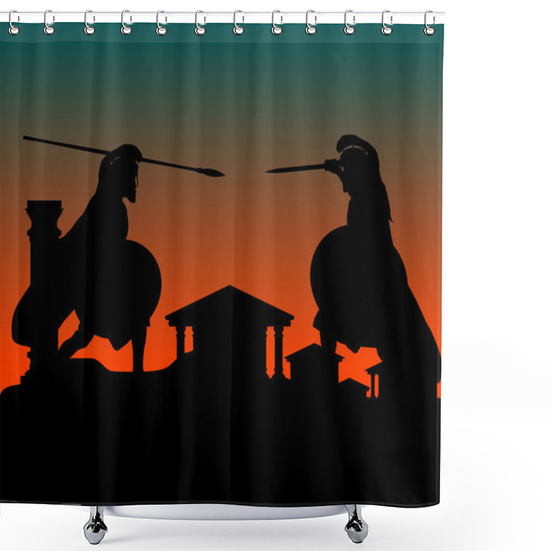 Personality  Fight In Ancient City Shower Curtains