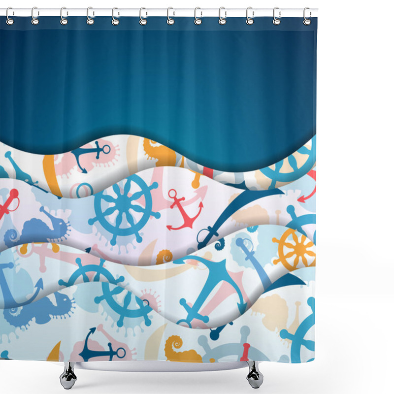 Personality  Nautical Elements Shower Curtains