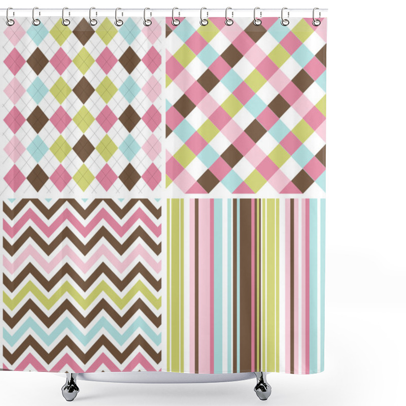 Personality  Patterns With Fabric Texture Shower Curtains