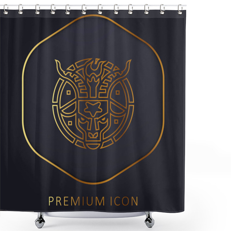 Personality  Baphomet Golden Line Premium Logo Or Icon Shower Curtains