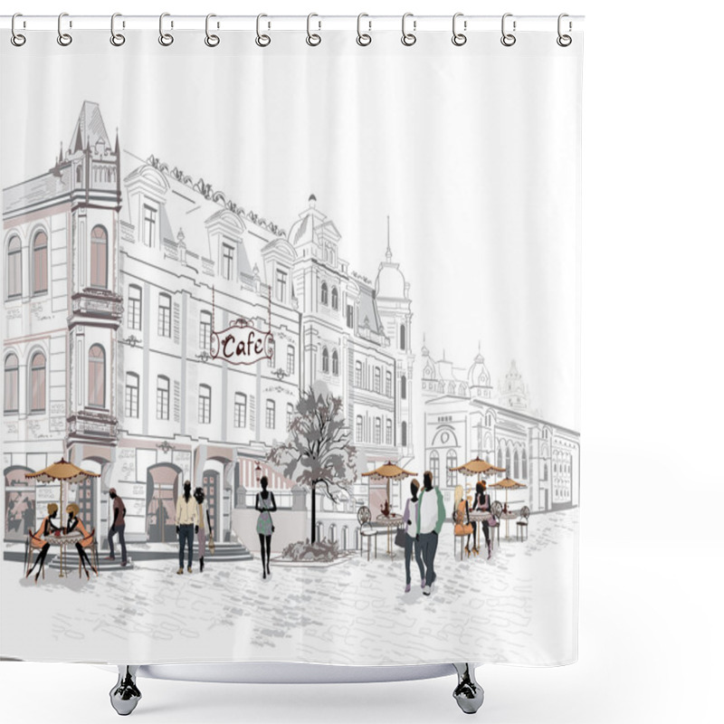 Personality  Series Of The Streets With People In The Old City Shower Curtains