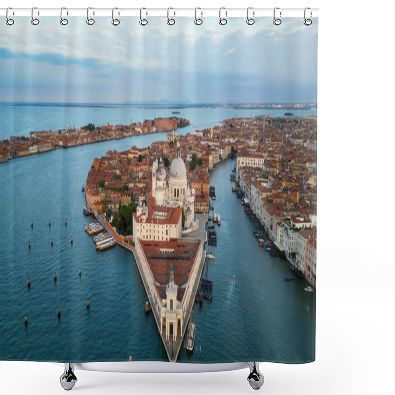 Personality  Venice Italy Skyline, Aerial View Of Basilica Di Santa Maria Della Salute And Grand Canal At Sunrise Shower Curtains