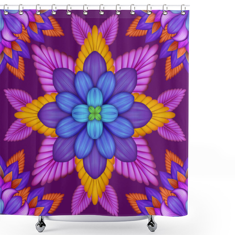 Personality  Abstract Floral Kaleidoscope Shower Curtains