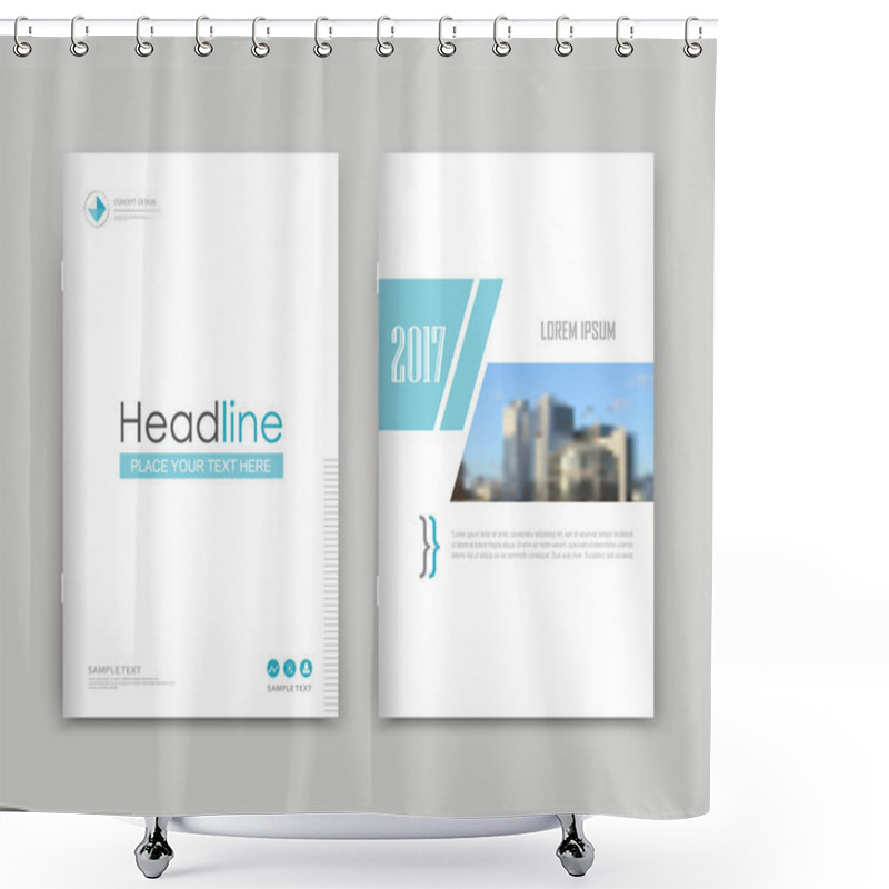 Personality  Abstract Composition. Text Frame Surface. White, Blue A4 Brochure Cover Design. Title Sheet Model Set. Header Box. Financial Analytic Icon. Vector Front Page Font. Ad Banner Form Texture. Flier Fiber Shower Curtains