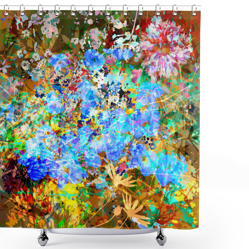 Personality  Floral  Abstract Grunge Background Shower Curtains