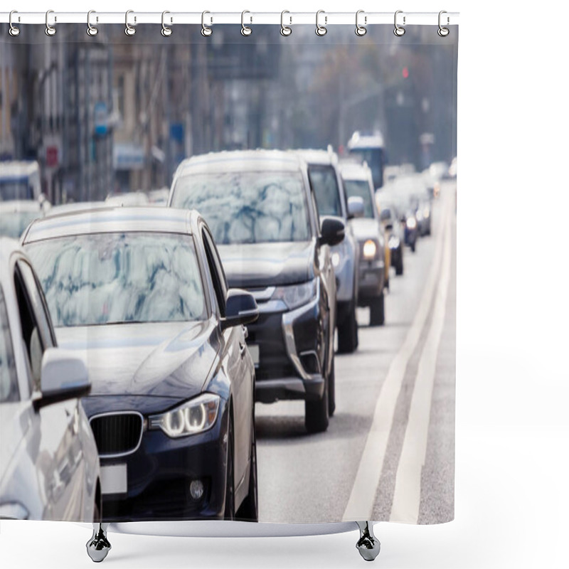 Personality  Traffic On The Road, Close-up View Shower Curtains