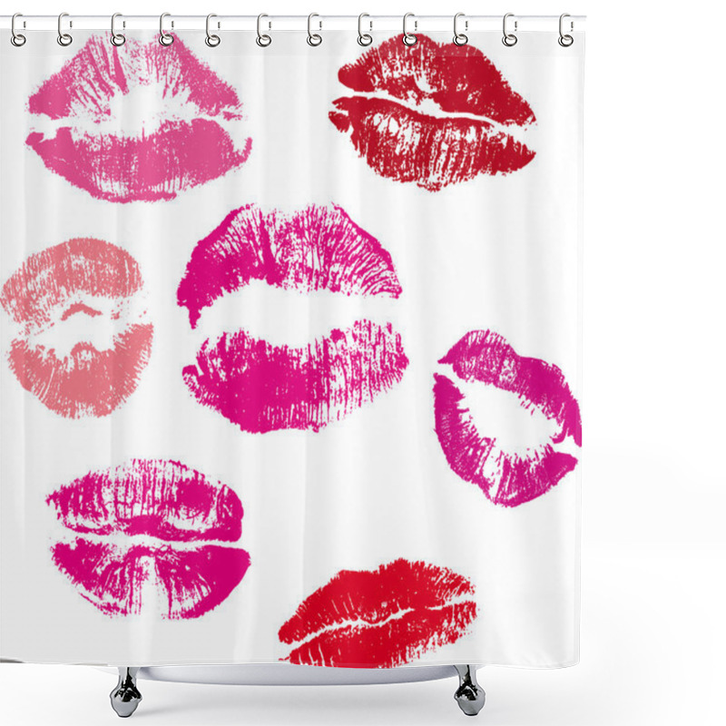 Personality  Collection Of Lips Kiss Print Shower Curtains