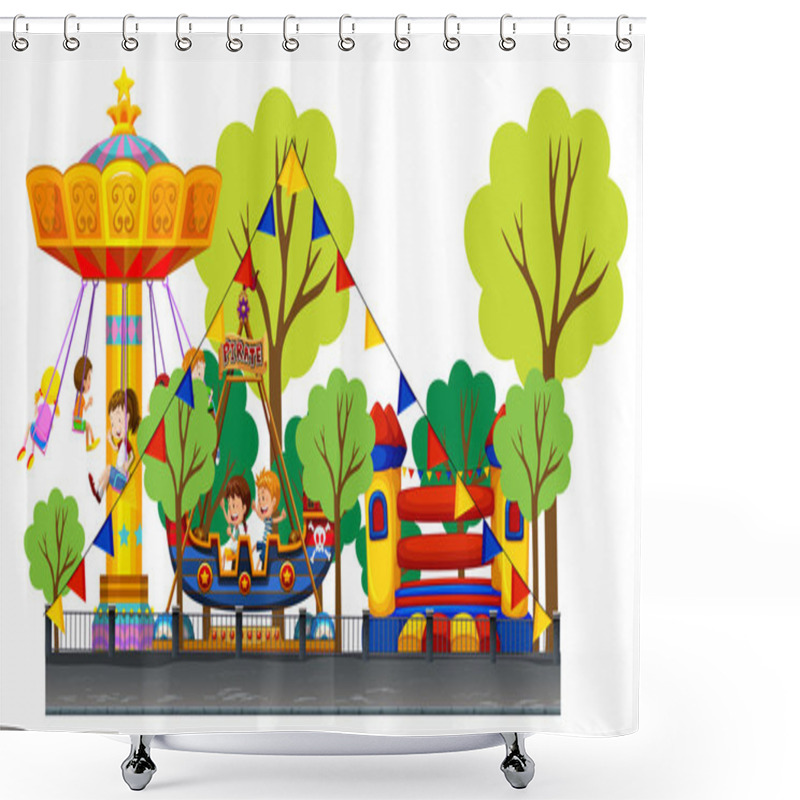 Personality  Different Rides At The Carnival Shower Curtains