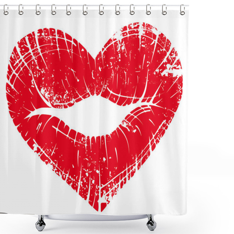 Personality  Lip Print Heart Shower Curtains