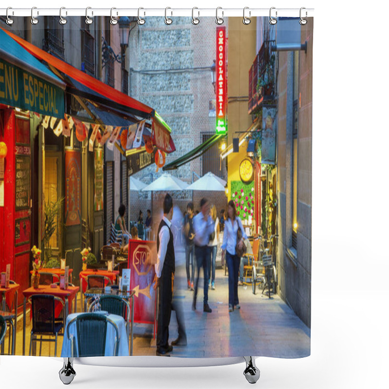 Personality  Madrid, Street Cafe Near Plaza Mayor Shower Curtains