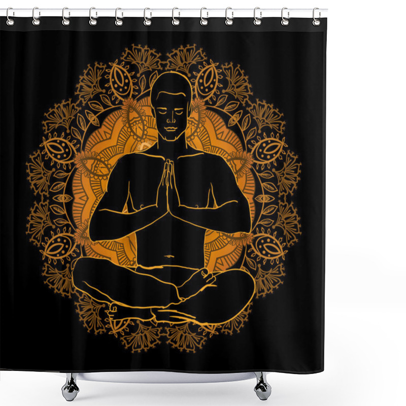 Personality  Man Sitting In The Lotus Position Shower Curtains