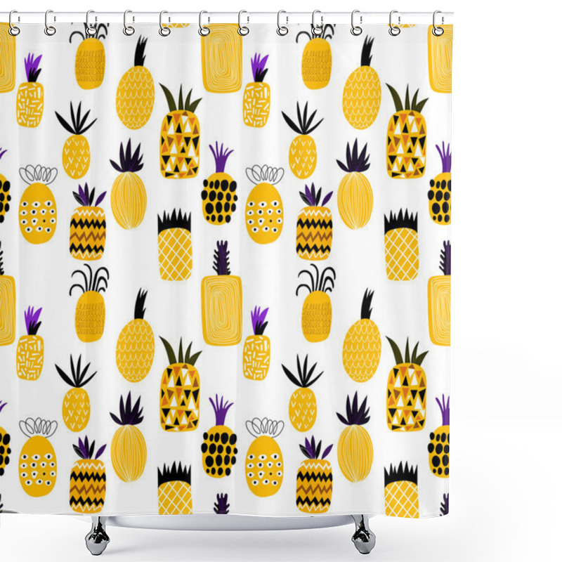 Personality  Summer Pineapple Fruit Shower Curtains