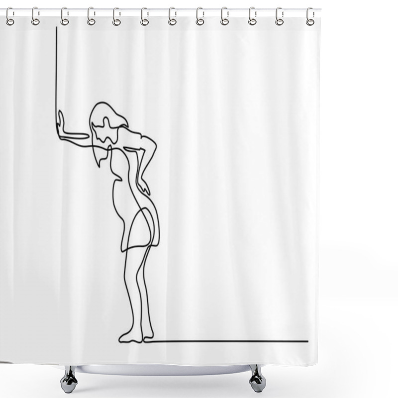 Personality  Pregnant Woman Feel Not Good Pain Shower Curtains