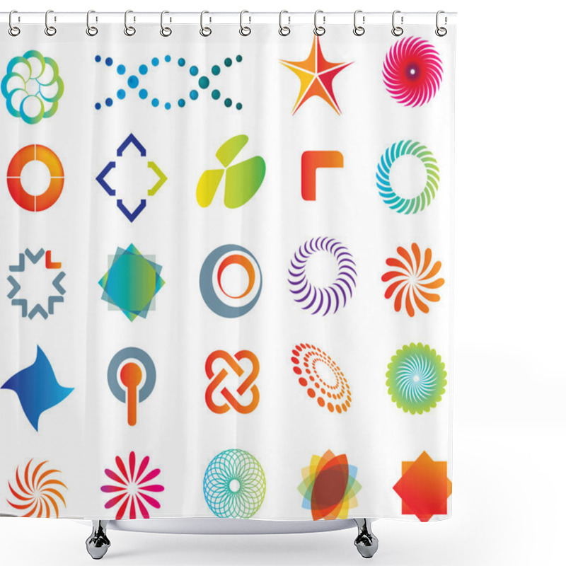 Personality  Abstract Logo Shapes Shower Curtains