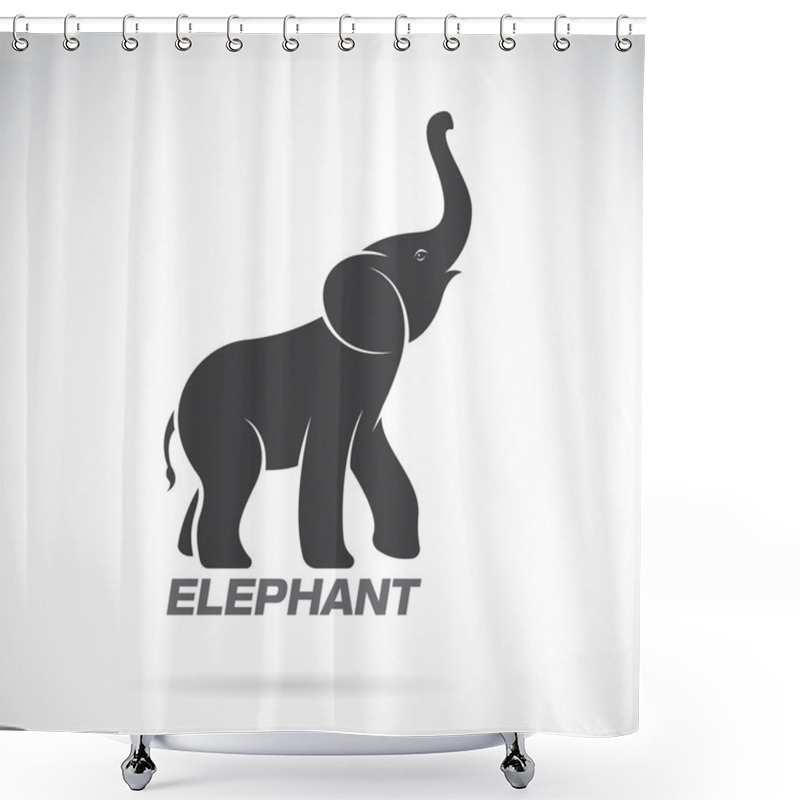 Personality  Vector Of An Elephant Design On A White Background. Elephant Log Shower Curtains