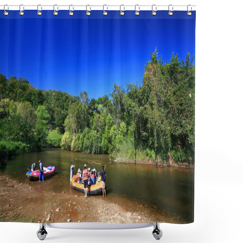 Personality  Rafters In A Inflatable Raft Shower Curtains