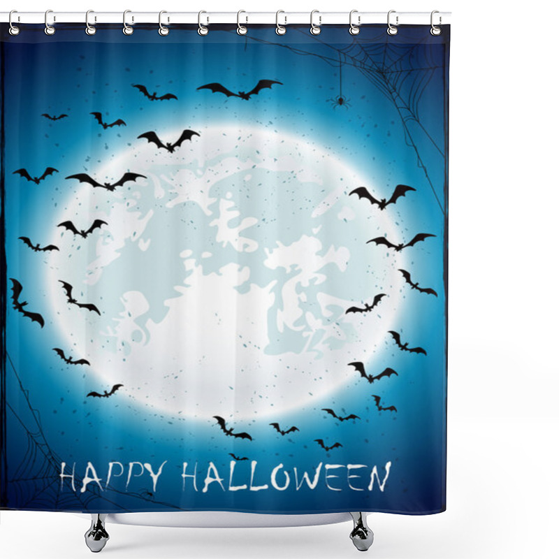 Personality  Halloween Background With Moon Shower Curtains