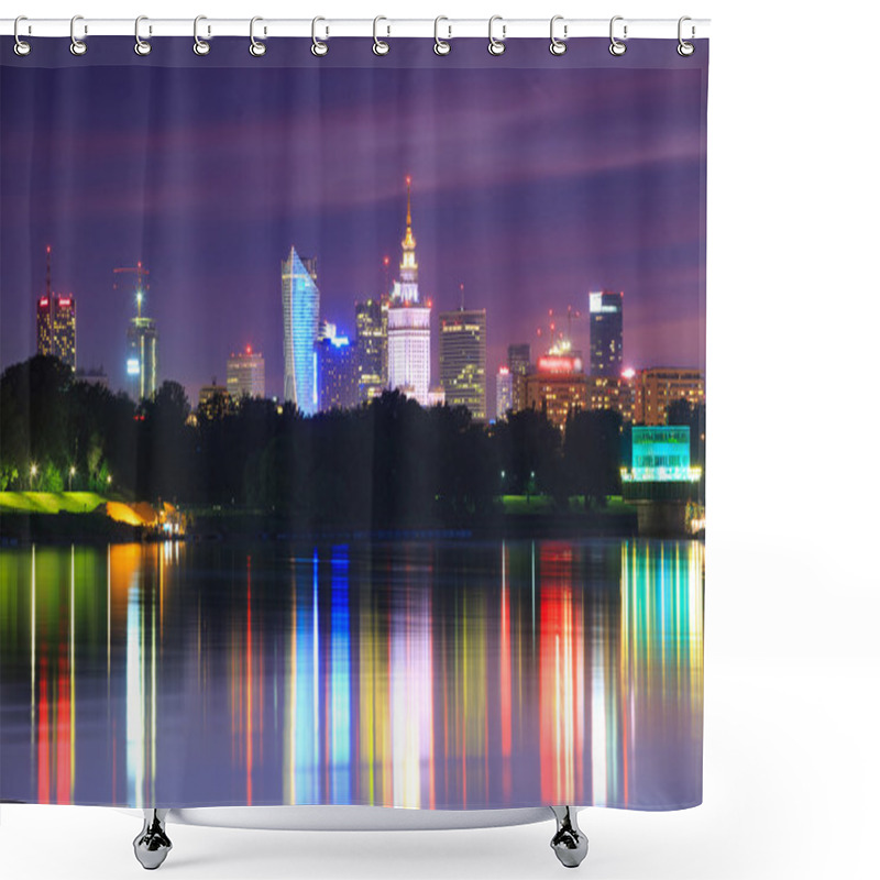 Personality  Warsaw Night View Of The City From The River Shower Curtains