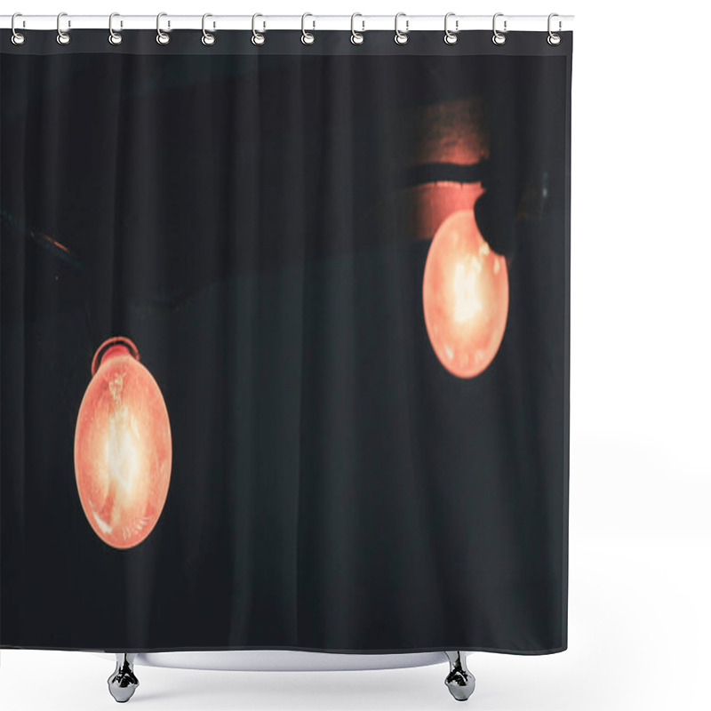 Personality  The Old Incandescent Lamp Had A Heating Element Mounted On The Ceiling In A Restaurant. Shower Curtains