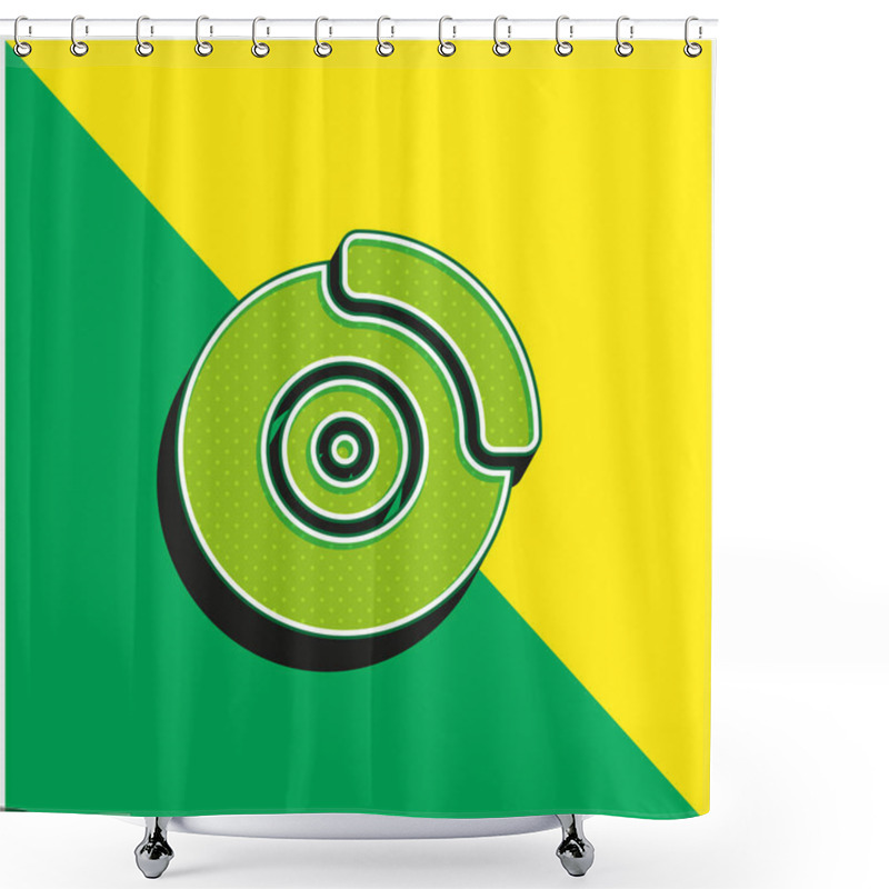 Personality  Brake Disc Green And Yellow Modern 3d Vector Icon Logo Shower Curtains