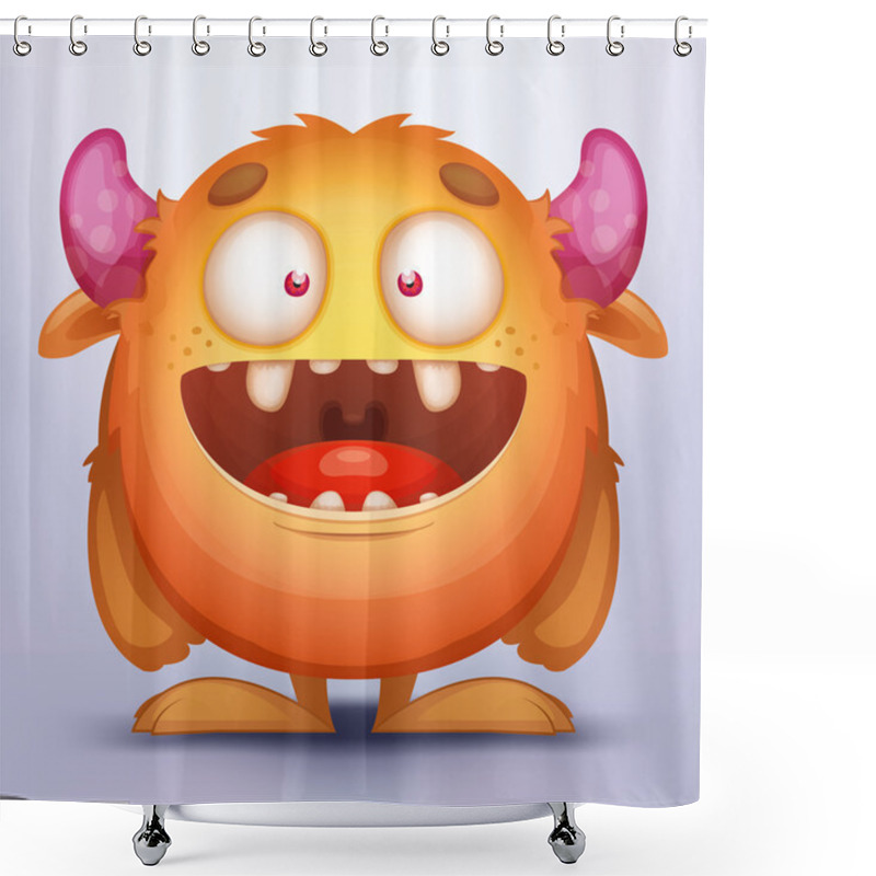 Personality  Cute Orange Monster Shower Curtains