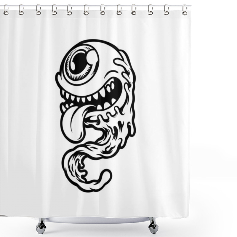 Personality  Silhouette Scary Zombie Eyeball Clipart Vector Illustrations For Your Work Logo, Merchandise T-shirt, Stickers And Label Designs, Poster, Greeting Cards Advertising Business Company Or Brands Shower Curtains