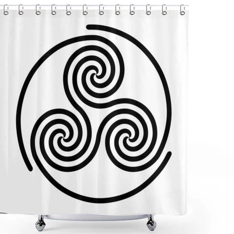 Personality  Triskelion Symbol Icon With A White Background Shower Curtains