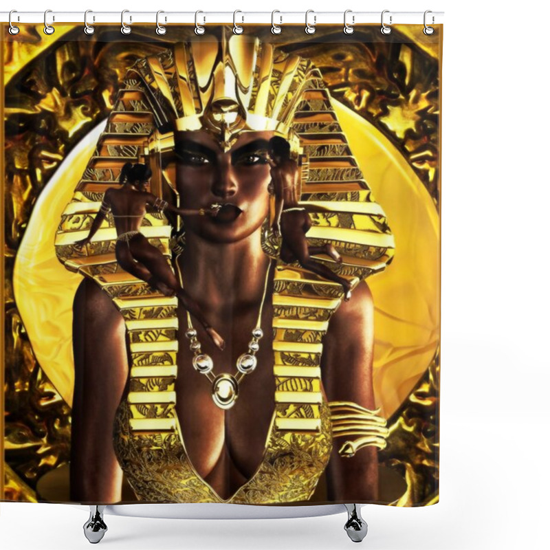 Personality  Making Up The Egyptian Pharaoh Queen. Shower Curtains