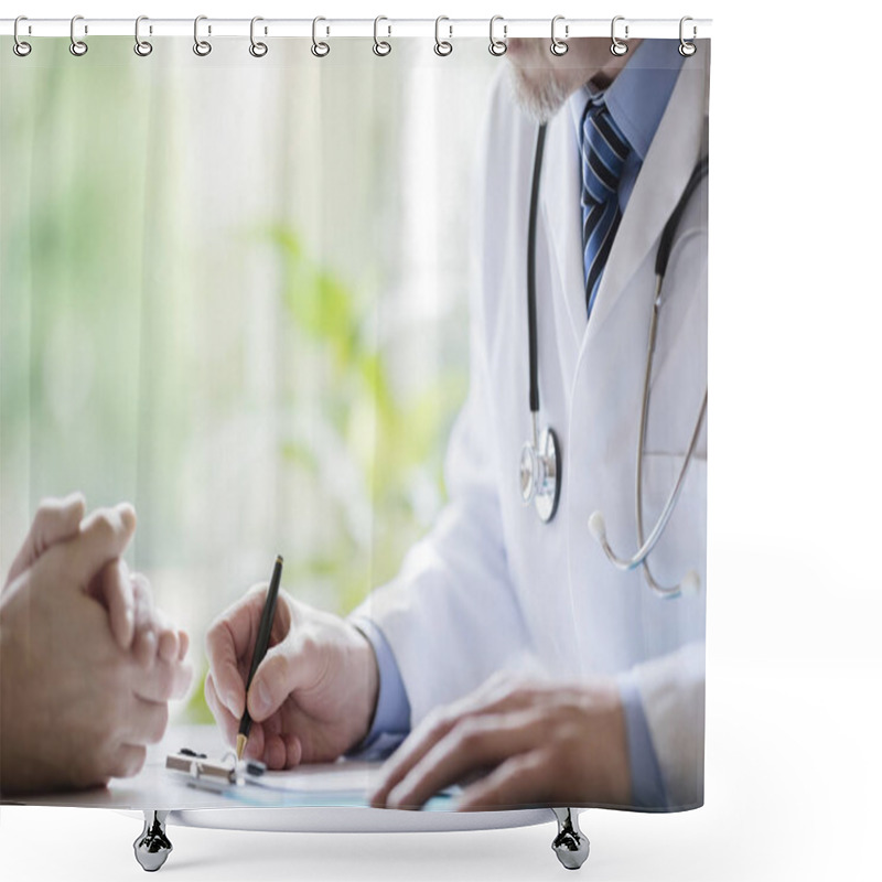 Personality  Doctor And Patient Taking Notes In Medical Surgery Shower Curtains