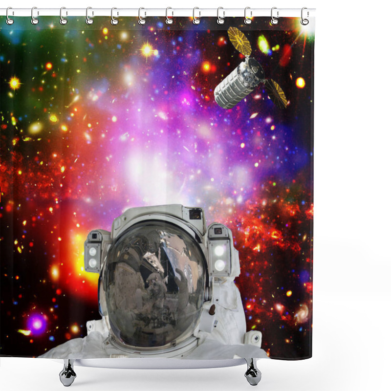 Personality  Astronaut Posing Against Galaxies And Stars. Outer Space. The El Shower Curtains