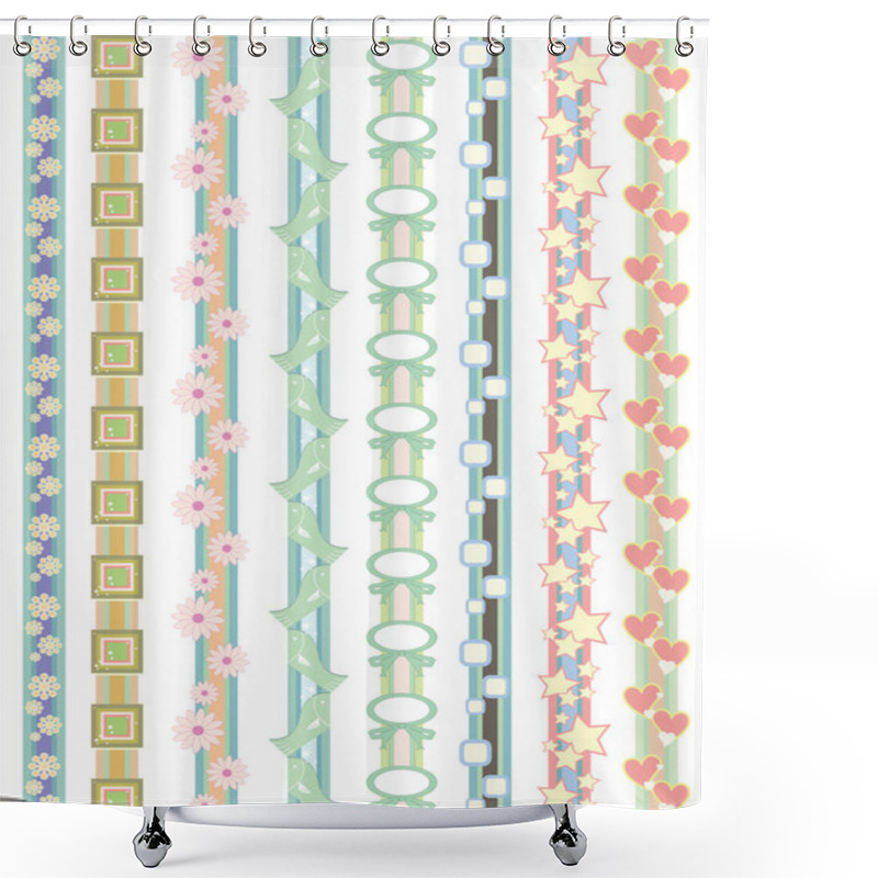 Personality  Beautiful Border Designs Shower Curtains