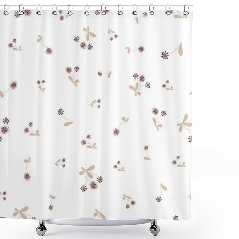 Personality  Light Ditsy Wildflowers Seamless Vector Pattern Shower Curtains