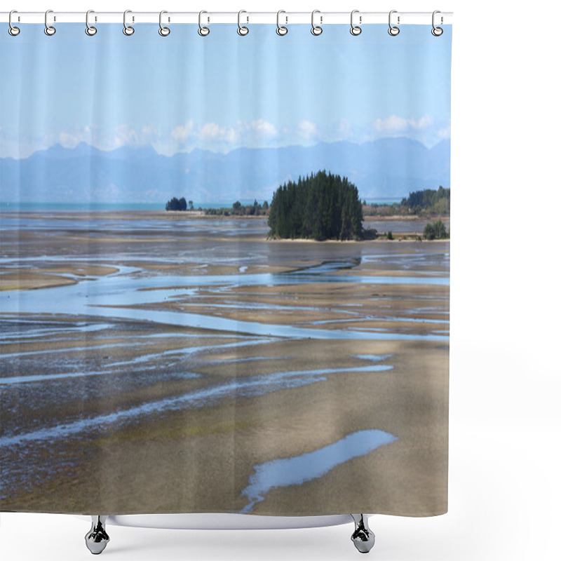 Personality  New Zealand Mud Flats Shower Curtains