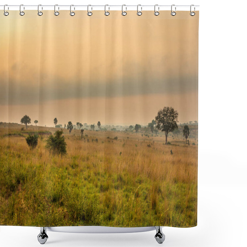 Personality  A Breathtaking Landscape Of Murchison Falls National Park At Sunrise, Uganda. Shower Curtains