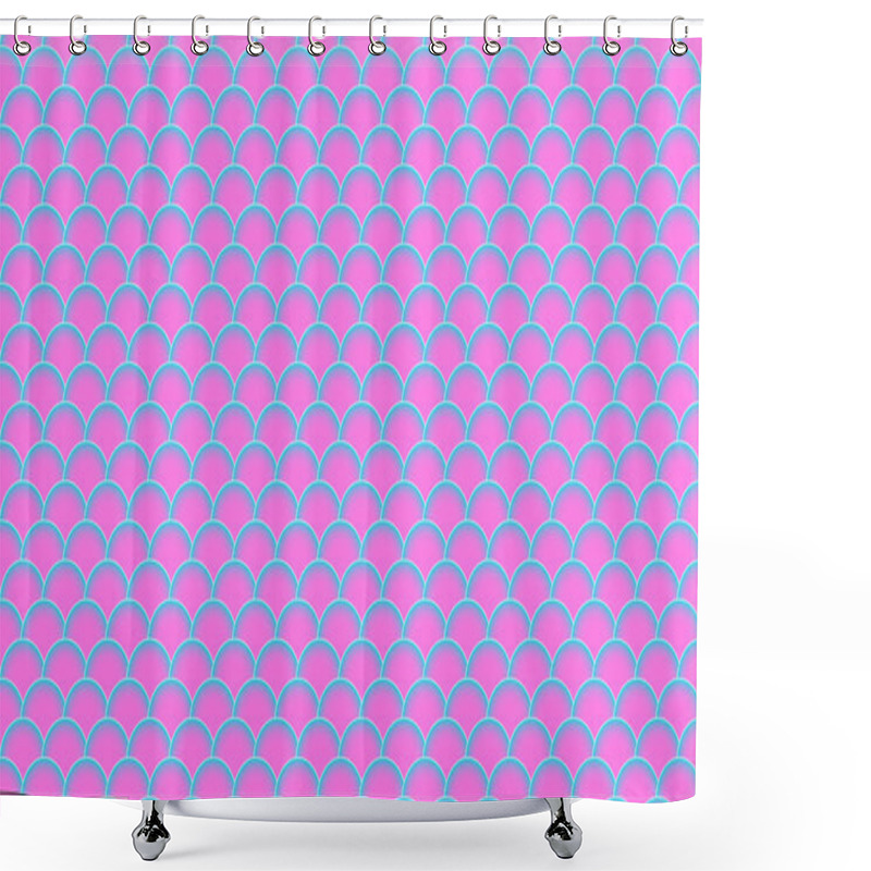 Personality  Mermaid Kawaii Pattern. Fish Scale. Vector Shower Curtains