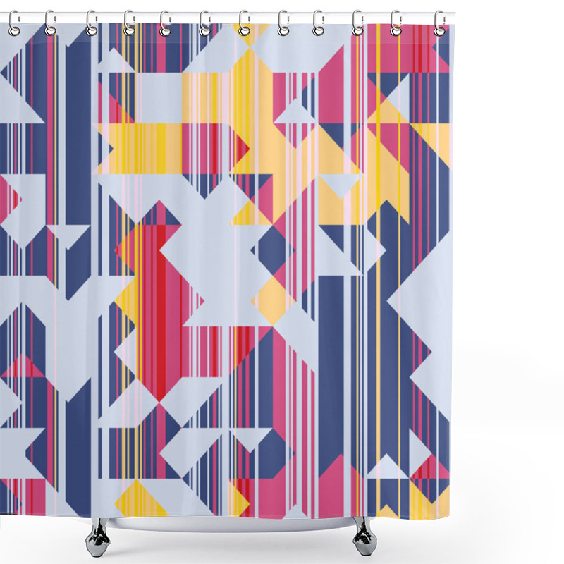 Personality  Triangles Retro Abstract Background Shower Curtains