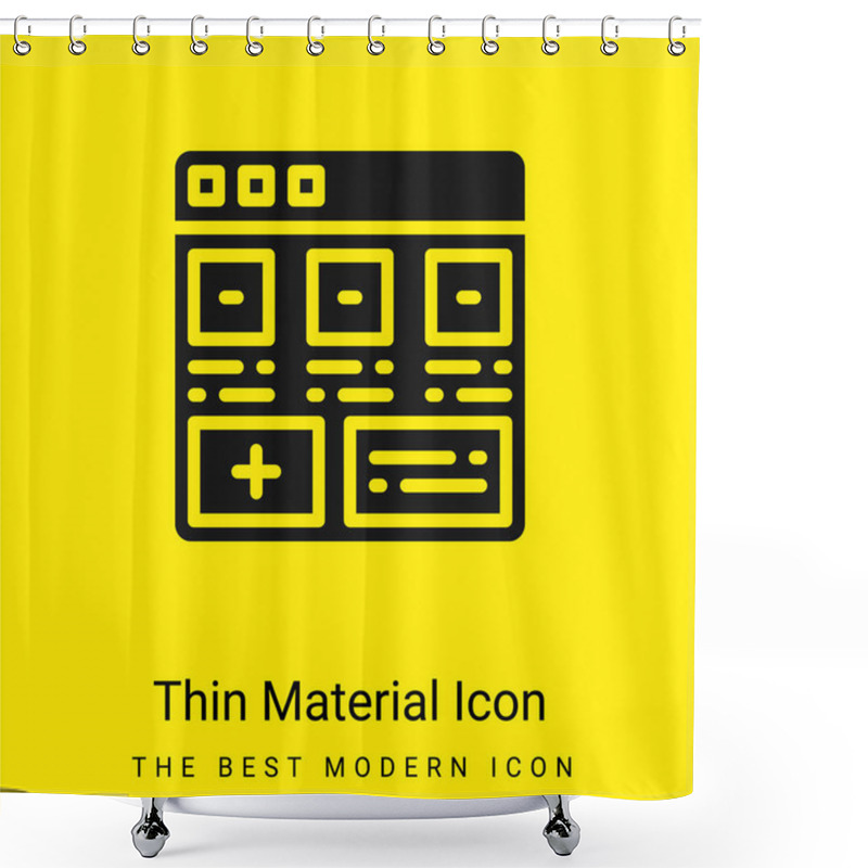 Personality  Add Minimal Bright Yellow Material Icon Shower Curtains