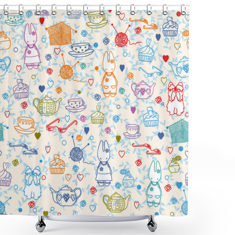 Personality  Baby Bunny Tea Shower Curtains