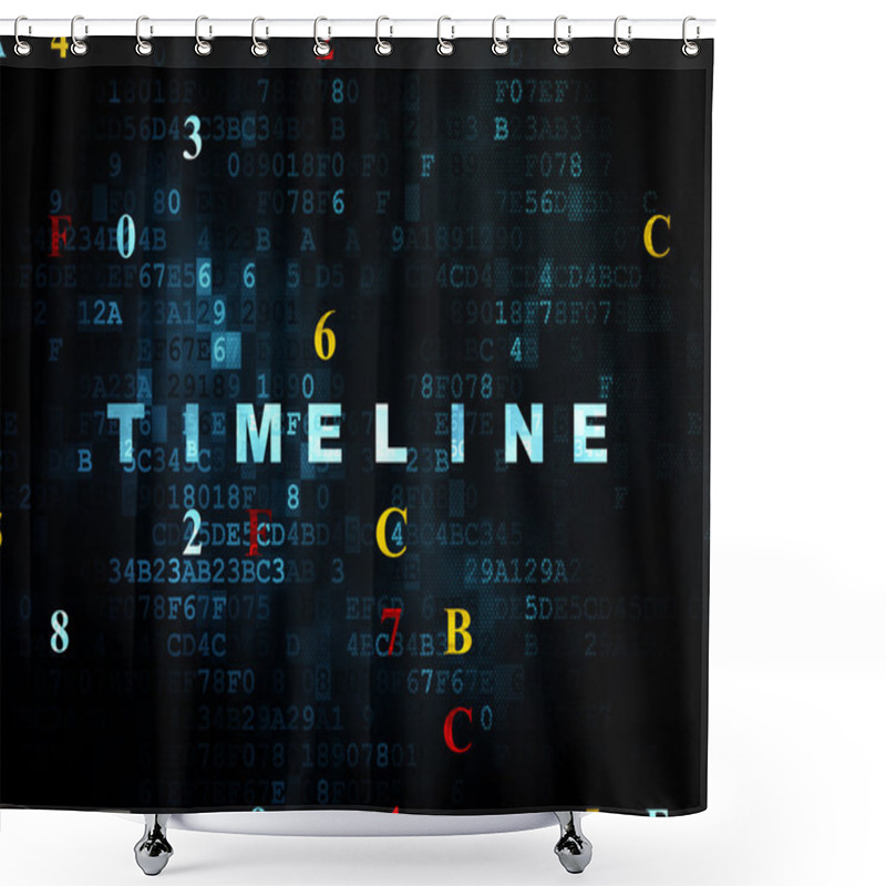 Personality  Timeline Concept: Timeline On Digital Background Shower Curtains