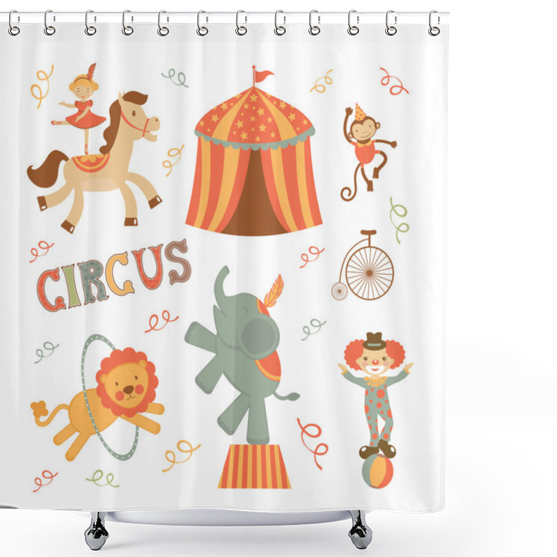 Personality  Circus Set Shower Curtains