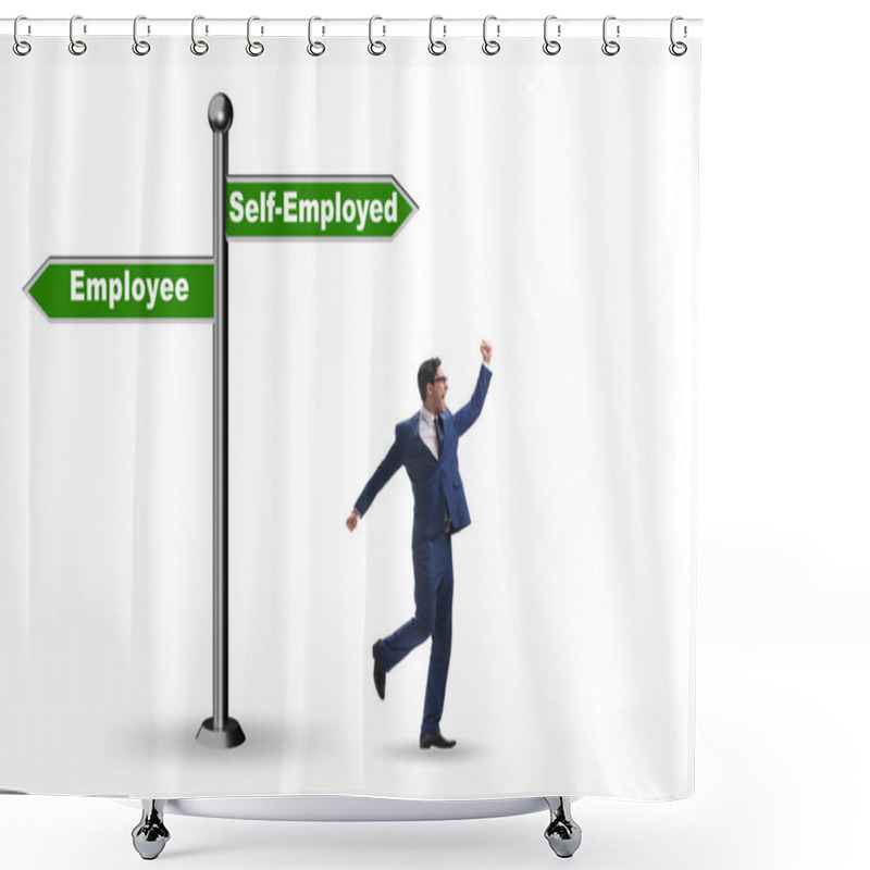 Personality  Concept Of Choosing Self-employed Versus The Employment Shower Curtains