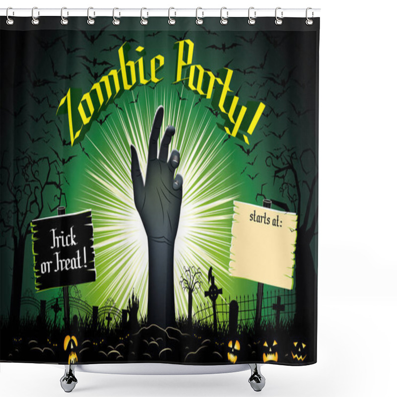 Personality  Zombie Party/ Halloween Party Poster/ Banner Shower Curtains