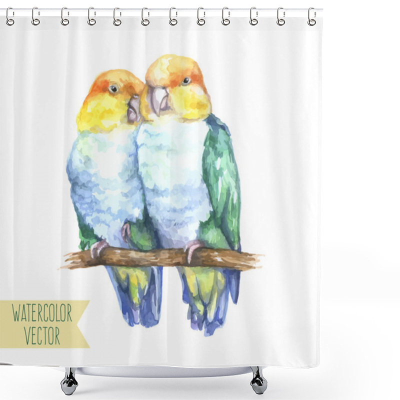 Personality  Two Bright Parrots Shower Curtains