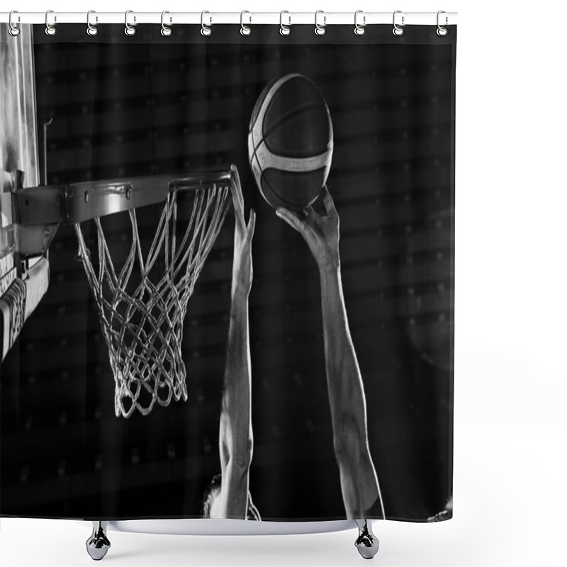 Personality  Basketball Player In Action Shower Curtains