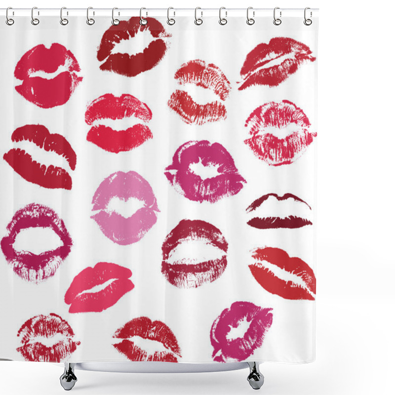 Personality  Collection Of Kisses, Vector Shower Curtains