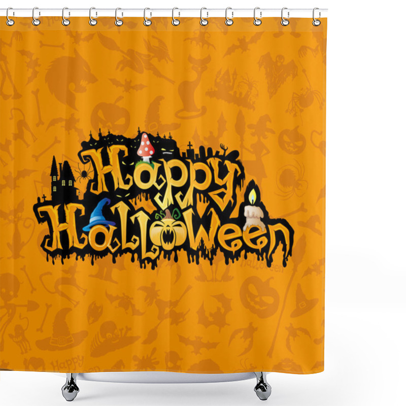 Personality  Vector. Happy Halloween. Shower Curtains