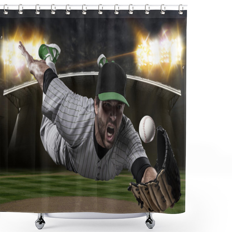 Personality  Baseball Player Shower Curtains