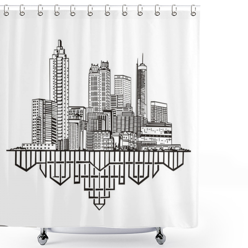 Personality  Atlanta, GA Skyline Shower Curtains