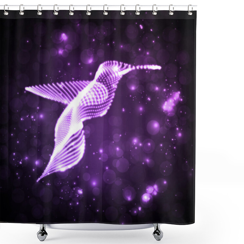 Personality  Neon Abstract Hummingbird Shower Curtains